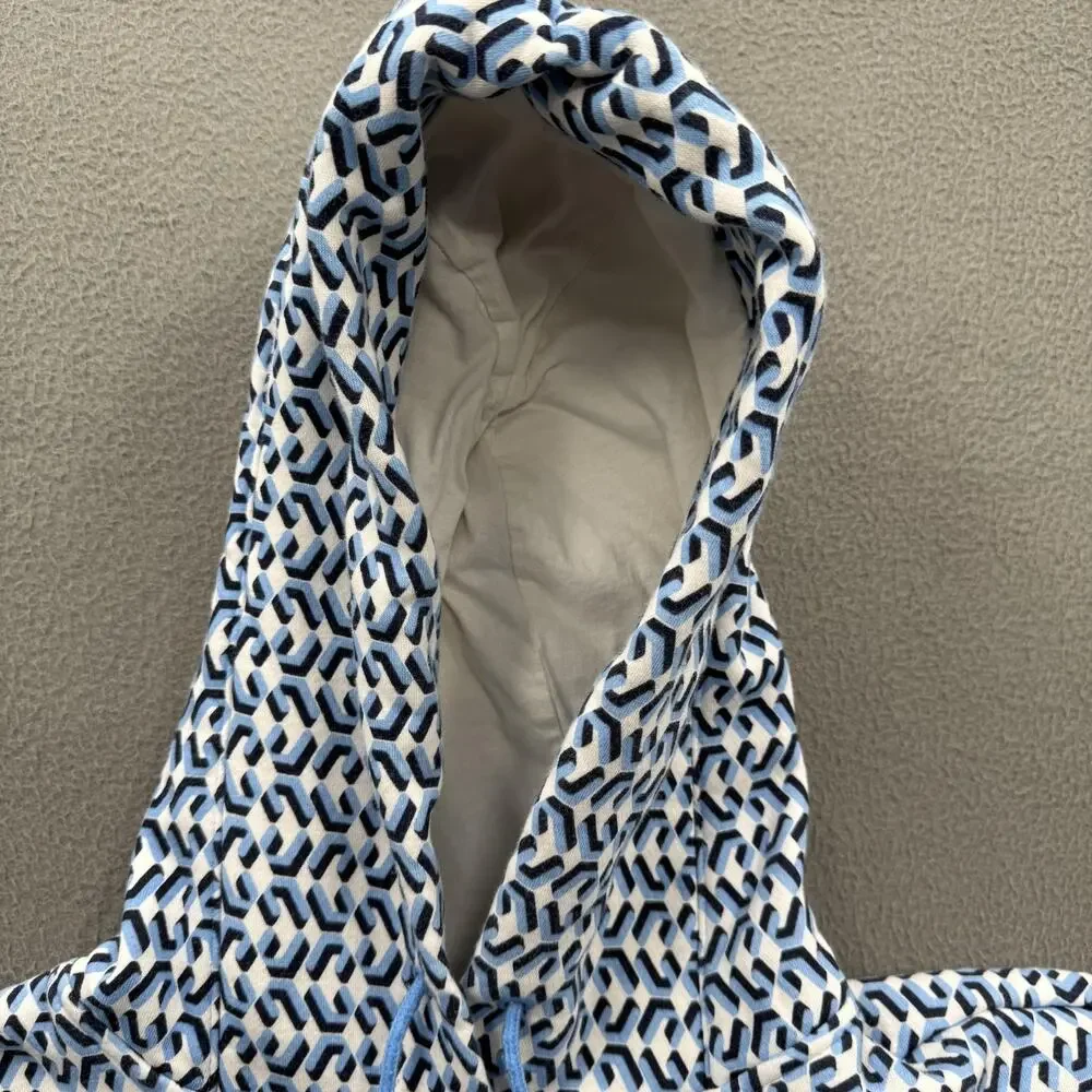 Nike‎ Hoodie Mens Medium Blue Geometric Logo Pullover Sweatshirt Cotton Blend